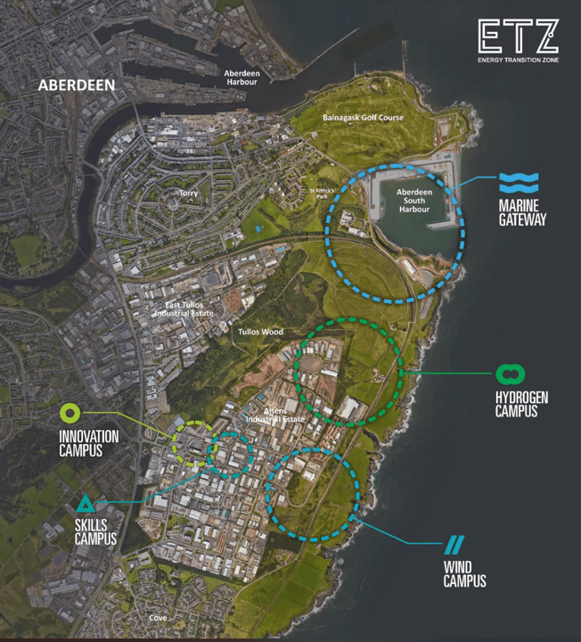 Map of Aberdeen energy transition zone